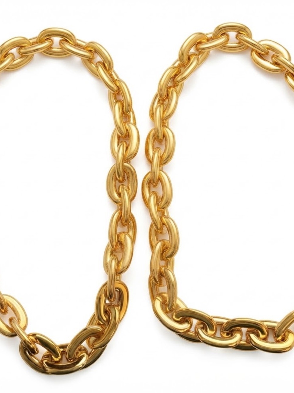 Men's Gold Link Chain Necklace - Polished Yellow Gold Tone